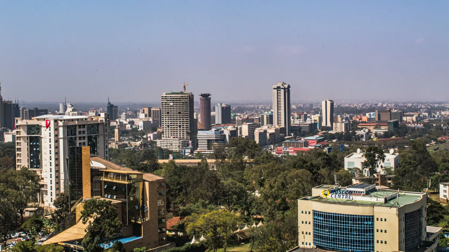 Nairobis skyline i Kenya