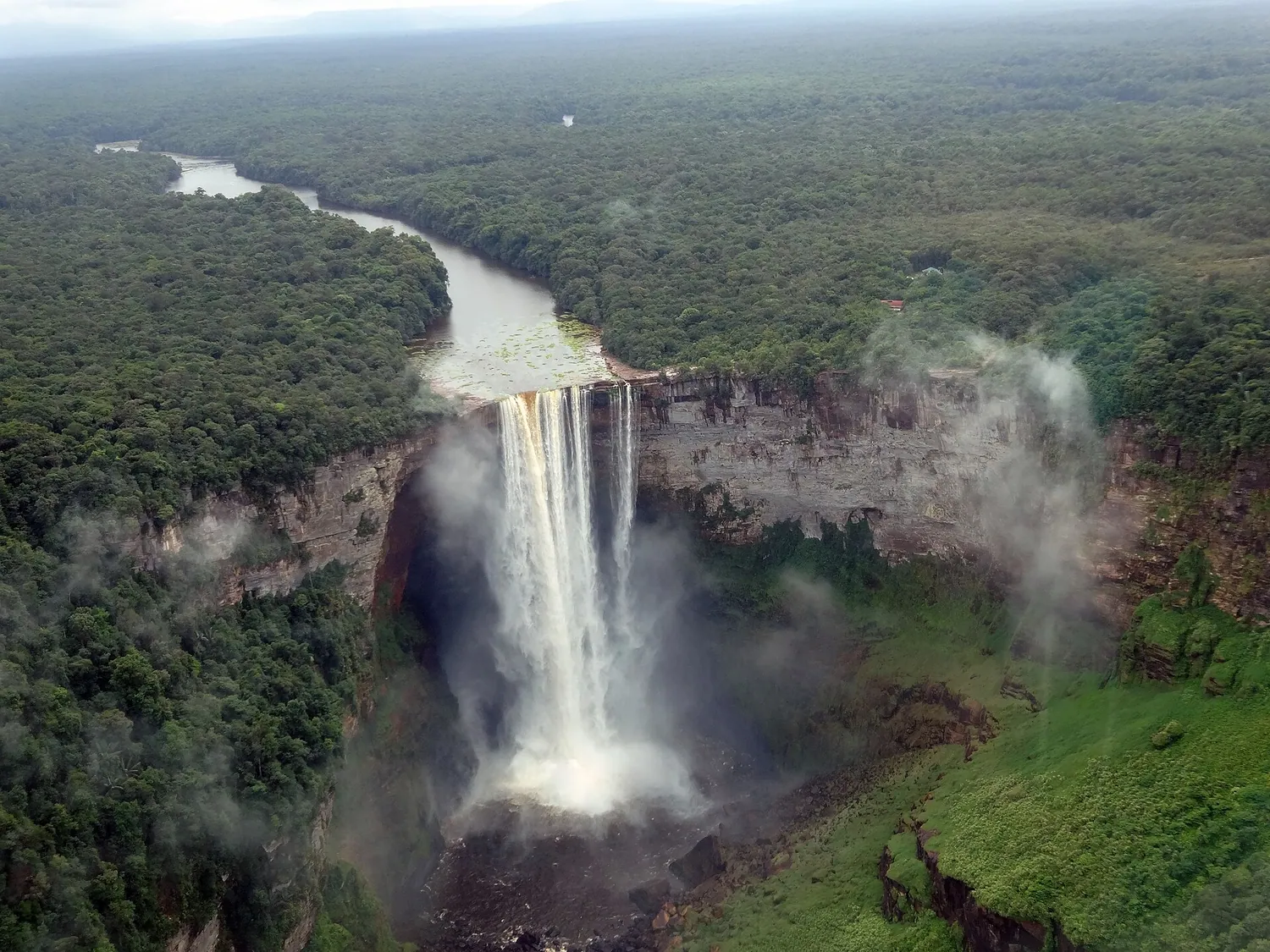 Kaieteur-fossen i Guyana som stuper ned i regnskogen