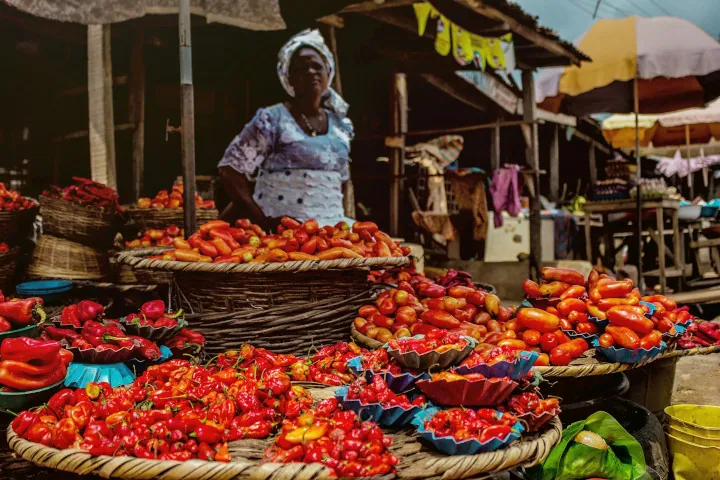 Kvinnelig Gateselger i Nigeria